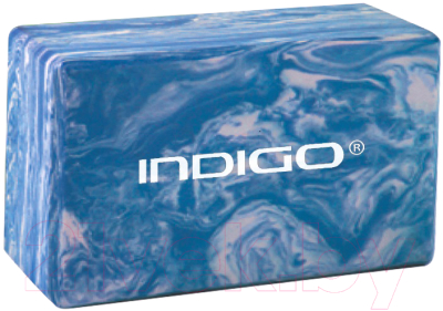 Блок для йоги Indigo IN259 (мраморный голубой)