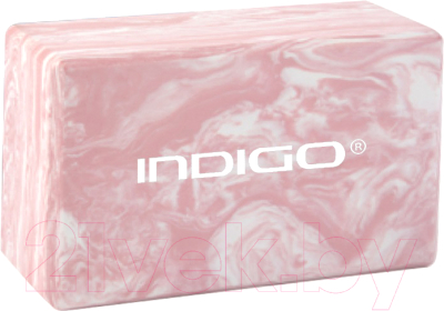 Блок для йоги Indigo IN259 (мраморный розовый)