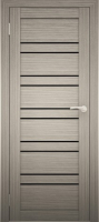 Дверь межкомнатная Юни Амати 25 60x200 (дуб дымчатый/стекло черное) - 