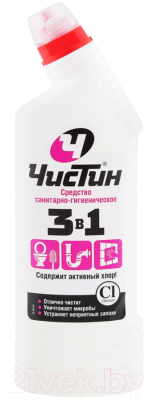 Изображение товара Чистящее средство для ванной комнаты Чистин Санитарно-гигиеническое 3в1 (750г)