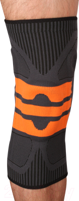 Суппорт колена Indigo IN218 (L, черный/оранжевый)