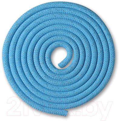 Скакалка для художественной гимнастики Indigo Люрекс SM-122 (2.5м, голубой)