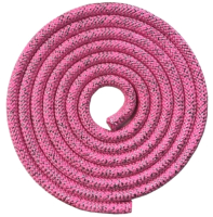 Скакалка для художественной гимнастики Indigo SM-124 (3м, розовый/люрекс) - 