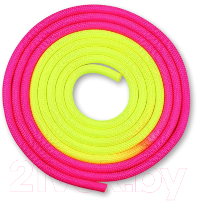 Скакалка для художественной гимнастики Indigo IN041 (3м, желтый/розовый)
