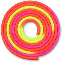 Скакалка для художественной гимнастики Indigo IN126 (3м, красный/желтый/розовый) - 