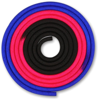 Скакалка для художественной гимнастики Indigo IN163 (3м, синий/розовый/черный) - 