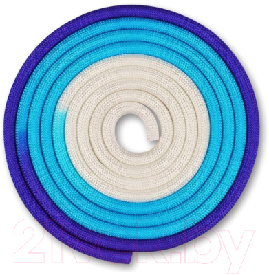 Скакалка для художественной гимнастики Indigo IN167 (3м, белый/синий/фиолетовый)