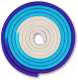 Скакалка для художественной гимнастики Indigo IN167 (3м, белый/синий/фиолетовый) - 