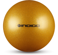 Мяч для художественной гимнастики Indigo IN119 (золотой с блестками) - 