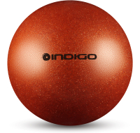 Мяч для художественной гимнастики Indigo IN119 (оранжевый с блестками) - 