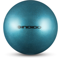 Мяч для художественной гимнастики Indigo IN118 (голубой с блестками) - 