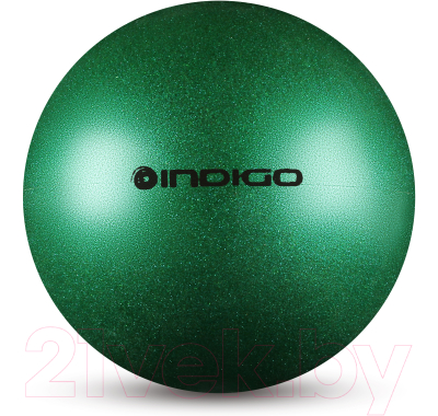 Мяч для художественной гимнастики Indigo IN118 (зеленый с блестками)