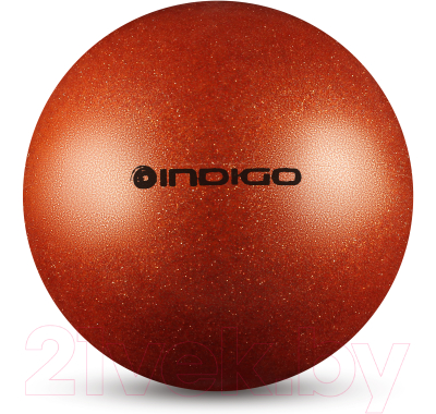 Мяч для художественной гимнастики Indigo IN118 (оранжевый с блестками)