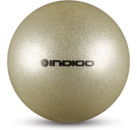 Мяч для художественной гимнастики Indigo IN118 (серебряный с блестками) - 