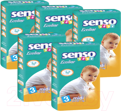 

Подгузники детские Senso Baby, Ecoline Midi 3
