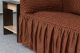 Миниатюра изображения товара Чехол на 3-х местный диван Софатэкс Стандарт ПО-1 с оборкой / 00916 (шоколад)