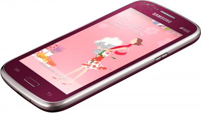 Смартфон Samsung I8262 Galaxy Core La Fleur (Red) - вид лежа