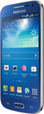 Смартфон Samsung Galaxy S4 mini Dual / I9192 (синий) - полубоком