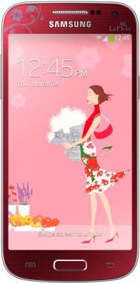 Смартфон Samsung Galaxy S4 mini Duos La Fleur / I9192 (красный) - общий вид