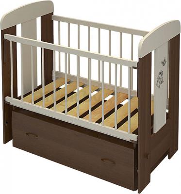 Детская кроватка Алмаз-Мебель Зайка-2 маятник (Венге) - общий вид