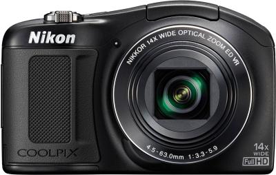 Компактный фотоаппарат Nikon Coolpix L620 (Black) - вид спереди