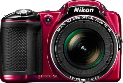 Компактный фотоаппарат Nikon Coolpix L830 (Red) - вид спереди
