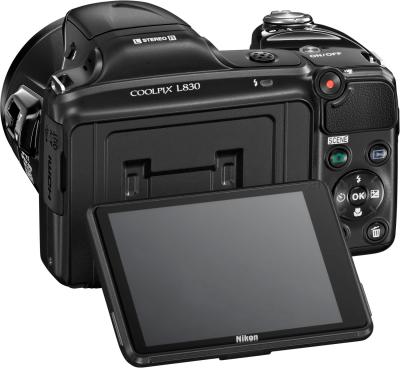 Компактный фотоаппарат Nikon Coolpix L830 (Black) - поворотный экран