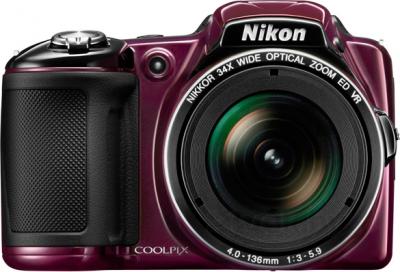 Компактный фотоаппарат Nikon Coolpix L830 (Plum) - вид спереди