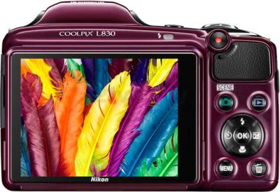 Компактный фотоаппарат Nikon Coolpix L830 (Plum) - вид сзади