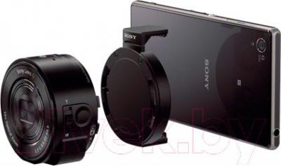 Внешняя камера для смартфона Sony Cyber-shot DSC-QX10 (черный) - крепление к смартфону