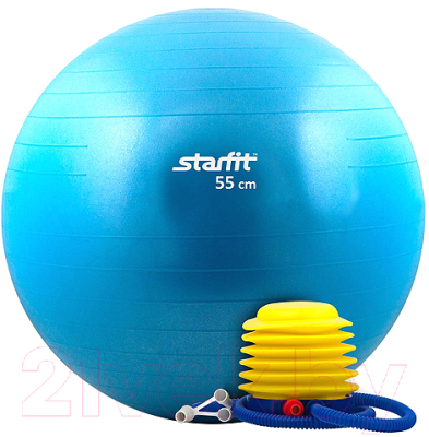 Фитбол гладкий Starfit GB-102 55см с насосом (синий)