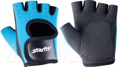 Перчатки для пауэрлифтинга Starfit SU-107 (L, синий/черный)