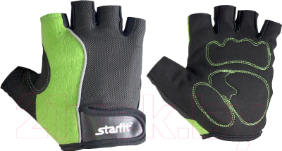 Перчатки для пауэрлифтинга Starfit SU-108 (L, зеленый/черный)