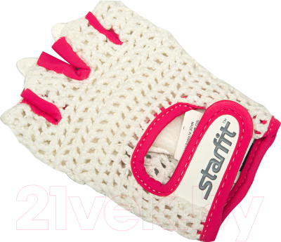 Перчатки для фитнеса Starfit SU-110 (XS, белый/розовый)