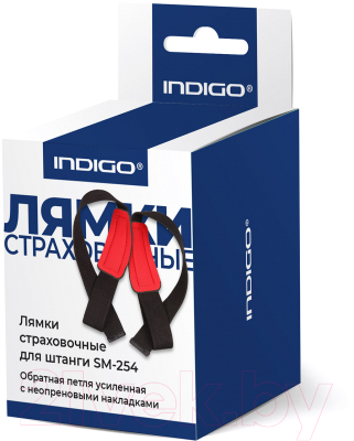 Ремни для тяги Indigo SM-254 (черный/красный)