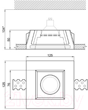 Потолочный светильник Eviro ВПС 5 125x125x50мм (белый)