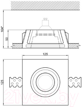 Потолочный светильник Eviro ВПС 7 125x125x50мм (белый)