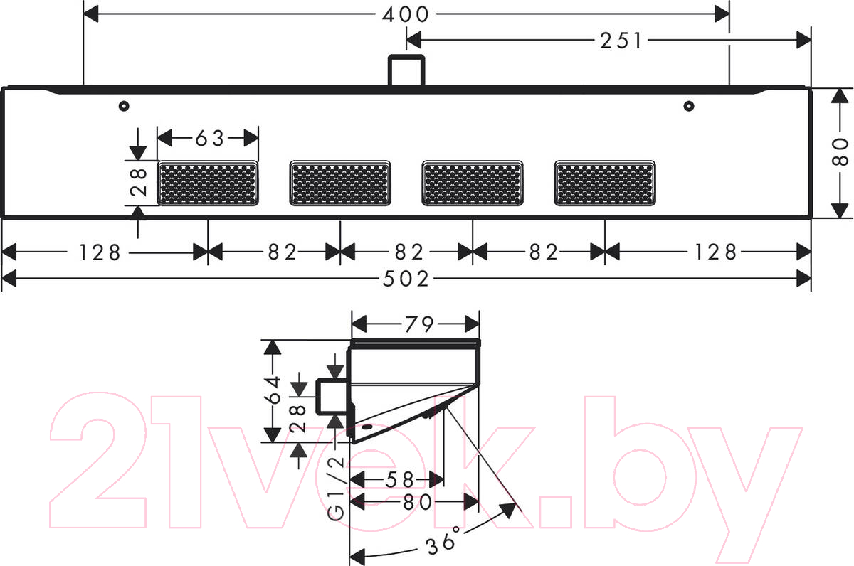 Боковой душ Hansgrohe Rainfinity 26243700