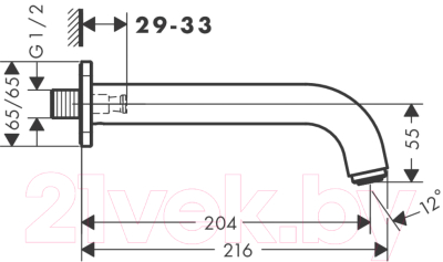 Излив Hansgrohe Vernis Shape 71460000