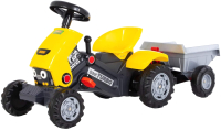 Каталка детская Полесье Turbo-2 Трактор с педалями и полуприцепом / 89342 (желтый) - 