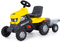 Каталка детская Полесье Turbo Трактор с педалями и полуприцепом / 89328 (желтый) - 