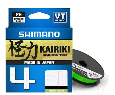Изображение товара Леска плетеная Shimano Kairiki 4 PE 0.06мм / LDM54TE0606015G (150м, зеленый)