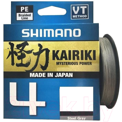 Леска плетеная Shimano Kairiki 4 PE 0.16мм / LDM54TE1516015S (150м, серый)