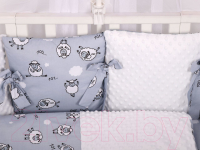 Бортик в кроватку Amarobaby Exclusive Soft Collectio 101 барашек (12 подушек)