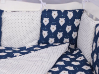 Комплект постельный для малышей Amarobaby Premium Белые медведи (18 предметов, синий) - 
