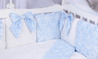 Комплект постельный для малышей Amarobaby Premium Элит (18 предметов, голубой) - 