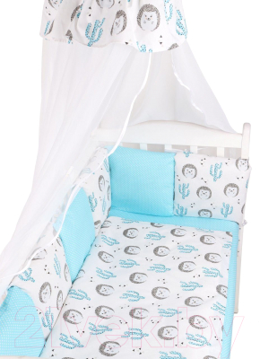 Комплект постельный для малышей Amarobaby Premium Ежики / AMARO-3018-Ez