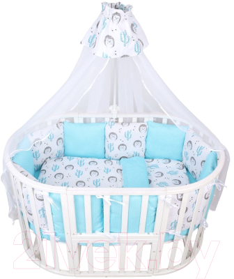 Комплект постельный для малышей Amarobaby Premium Ежики / AMARO-3018-Ez