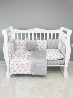 Комплект постельный для малышей Amarobaby Premium Подарочек / AMARO-3018-PoS (серый)