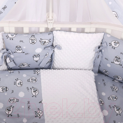 Комплект постельный для малышей Amarobaby Exclusive Soft Collection 101 барашек / AMARO-3015-SCB